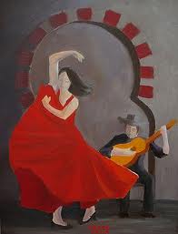 flamenco guitar and dancer